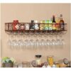 Wall-Mounted Wine Glass Holder Metal Wrought-Iron Stylish Simplicity Household Goblet Rack Kitchen Cutlery Bottle Holder Glass Wine Glass Holder