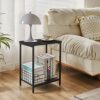 YMYNY Side Table, End Table with Storage Rack, Small Nightstand, Coffee Table, Industrial Style, Small Table in Living Room and Bedroom, 40 x 29