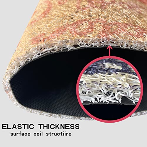 Funny Half Round Tarot Sun and Moon Outdoor Door Mat Front Door Entrance Decoration Welcome Doormat Resist Dirt Rug Suitable for Indoor Balcony (