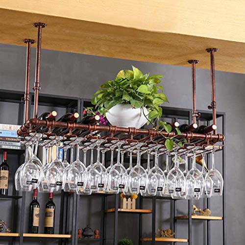 OUSIKA Wine Racks,Wine Lovers/Wall Wine Glass Rack/Ceiling Mounted Hanging Wine Bottle Holder Metal Iron Wine Glass Holder High Cup Holder/Adjust