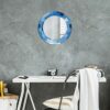 Tulup Wall Mirror Overprint Unique Mirror Circular Mirror with Print Ø19.7 in / 50 cm Glass Home Decoration - blue abstract