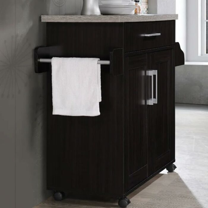 GRETD Furniture Storage Cabinet Mobile Double Door Kitchen Cabinet With Spice Rack And Towel Counter Organizer