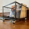 Vinyl Record Storage Holder With Wheels - Holds up to 100 LP - Album Holder Display Stand - Vinyl Record LP Storage organizer - Sturdy Metal Stru