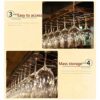 Ceiling Wine Rack Vintage Iron Industry Stylish Simplicity Wine Glass Holder Household Goblet Bracket Bar Float Rack, Adjustable Kitchen Cutlery