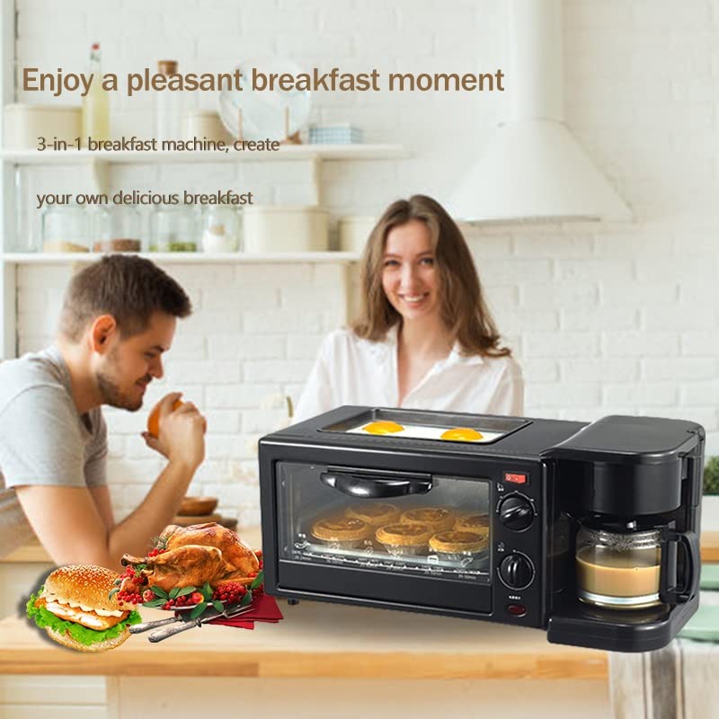 KKYKP 3 In 1 Home Toaster Electric Mini Oven Kitchen Cooking Roaster (Color : Black, Size : 51 * 26.5cm)