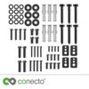 Conecto VESA Screws Set 64 Pieces Ideal for TV Mounting TV Wall Mount TV Bracket Mounting Screws with Dowels and Washers Black