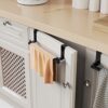 VEHHE Over Door Towel Rack-2pcs, 12.7-Inches, Cabinet Towel Holder with Eva Foam Pads, Over Cabinet Towel Bar with 2 Hooks, Dish Towel Holder wit