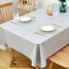 Yofori Table Cloth Wipe Clean Grey Wipeable Tablecloth PVC Waterproof Table Cover Plastic Table Protecter for Kitchen Outdoor (137x180cm, Grey)