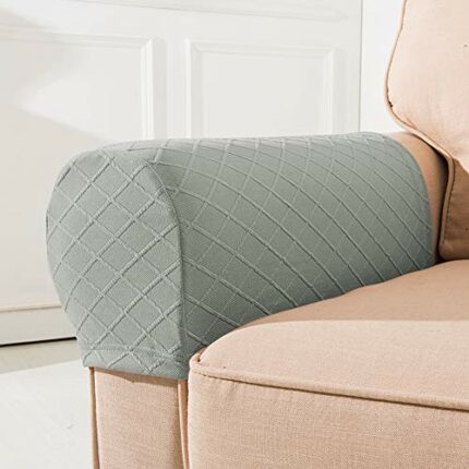 Arm Caps for Sofa,Armrest Covers,Polyester Armchair Arm Covers Stretch Sofa Arm Caps Armrest Covers for Chairs Furniture Protector Set Fits Squar