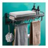 HIGOH Towel Racks,Bathroom Towel Rack Wall Mounted Towel Holder,Nail or Nail Free Towel Rack Shelf,Bathroom Alumibathroom Shelf Accessories,Wall