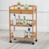 DINGZZ Removable Dining Cart 3-tier Dining Cart Small Living Room Cart Kitchen Storage Rack (Color : D, Size : 81CM*53CM)