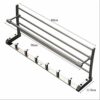 N/A Towel rack- Bathroom Bath Towel Rack with Double Towel Bar Wall Mount Shelf Rustproof Stainless Steel Brushed Finish