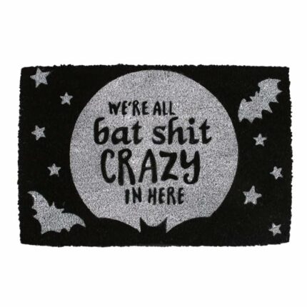 Something Different We're All Bat Sh** Crazy Halloween Doormat