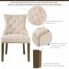 WALNUT Dining Chair Leisure Upholstered Chair Kitchen Furniture with Armrest Beige Ware house