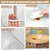 TWUTGAYW Round Tablecloth, Waterproof Tablecloth PVC Elastic Edged With Flannel Backing Table Cover, Plastic Wipe Clean Table Cloth for Outdoor P