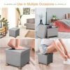 Ejoyous Ottoman Storage Box, Soft and Compact Comfortable, Multifunctional Upholstered Cube Footstool, Ottoman Pouffe Footstool, for Living Room