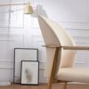 LUKEO Armrest Dining Chairs Metal Comfortable Backrest Upholstered Chair Kitchen Furniture