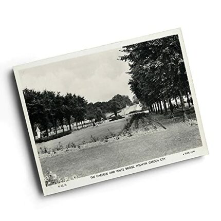 A4 PRINT - Vintage Hertfordshire - Gardens/White Bridge, Welwyn Garden City