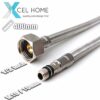Xcel Home™ 2 x 10mm (M10) x 1/2" BSP 400mm Flexible Tap Connectors | DIY Replacement Kitchen Sink Bathroom Basin Stainless Steel Braided Monobloc