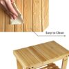 Yoassi Step Stool, Heavy Duty Bamboo Multi Purpose Anti-slip Step Stool&Seat With a Storage Shelf for Kids or Adults, 100% Natural Bamboo(M)