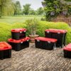 Allibert 229230 Plastic Totem Storage Trunk with 4 Wheels, 140L, Black/Red (79.7 x 59.7 x 40.79cm)
