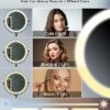 ALHAKIN Rechargeable Makeup Mirror with Lights, 8 inch 10x Magnifying Mirror with 3 Color Lights, Brightness Dimmable Lighted Makeup Mirror for D