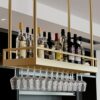 EYLINK Ceiling Wine Rack Wall Shelf Storage Rack Wall Mounted Wine Glass Rack Home Bar Restaurant Kitchen Multifunctional Display Rack (Size : 10