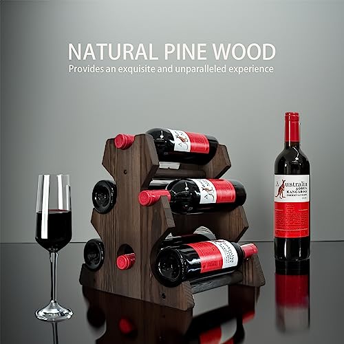 Wine Rack Countertop Wine Bottle Holder, Wine Racks Tabletop Free Standing Wine Bottle Storage Rack for Home Kitchen Dining Room Bar Decor, Luxur
