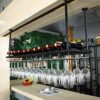 EMISOO Wine Rack Simple Style Iron Hanging Wine Glass Rack, Wine Storage Display Racks Ceiling Decoration Shelf for Bars Restaurants Kitchens (Si