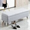 shoe storage bench ottoman Storage Benches storage Ottoman bench, Faux Leather storage Organizer Box Bench Seat,Modern Home Living Room Entryway