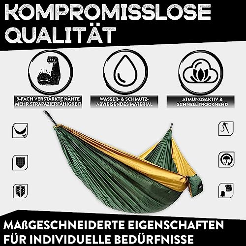 PURE HANG Premium XXL Hammock Double Camping Outdoor - Lightweight Nylon Portable 2-4 person - Strongest Parachute Hammock Backpacking Garden Hik