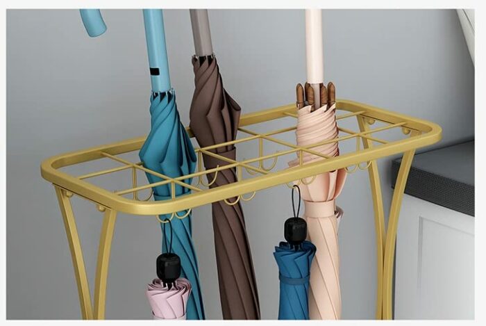 AANAN Umbrella Stands,Umbrella Holder Iron Umbrella Stand Rack Metal Screw Reinforcement Drain Tray Design Design Indoor Umbrella Holder Umbrella