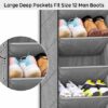 SLEEPING LAMB Over The Door Shoe Organizer for Closet with 8 Large Deep Pockets, Grey