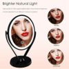 Aesfee Double-Sided 1x/7x Magnification LED Makeup Mirror, Lighted Vanity Magnified Mirror USB Chargeable, Touch Sensor Control 3 Light Settings