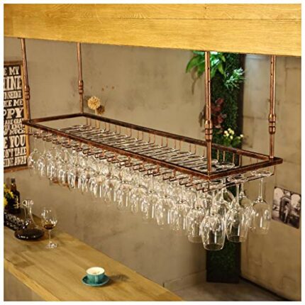 Stylish Simplicity Industrial Vintage Ceiling Stylish Simplicity Wine Rack Metal Decorative Goblet Holder Wine Glass Holder Adjustable Height Res
