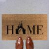 70cm x 40cm DISNEY RANGE Printed Internal Coir Mat, Door Mat Stencilled (Home Cinderella)