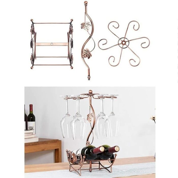 N/A Maple Leaf Wine Rack Wine Holder Stand Hanging Drinking Stemware Rack Shelf Wine BottleCup Display Holder Home