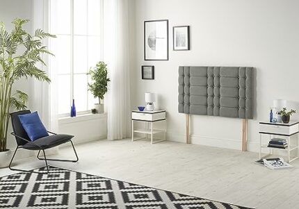 Somnior Beds Bed Centre Bliss Diamante Small Single 82cm Linen Silver Headboard With Wooden Struts