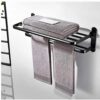 Towel Rack，Storage Shelf With Bath Towel Rail Wall Mounted Bathroom Rack With Hooks Nail-Free Collapsible Towel Holder Bar For Bathroom Toilet Ho