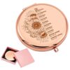 ORIGACH Bonus Daughter Gifts - To My Bonus Daughter Rose Gold Magnifying Makeup Compact Mirror with Gift Box, 1X/2X Magnification - Birthday Gift
