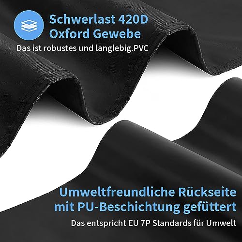 Callni Garden Furniture Covers with Side Tightening Strap, Windproof, Waterproof 420D Oxford Fabric, Patio Table Cover For Outside Chairs Sofa St