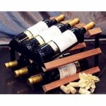 2-Tier Stackable Wood Wine Rack 6-Bottles Countertop Cabinet Wine Holder Storage- Free Standing - Perfect for Bar, Wine Cellar, Basement, Cabinet