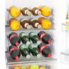 Water Bottle Organizer (Upgraded Widen), 4 Pack Stackable Plastic Water Bottle Cup Holder, Wine/Drink/Water Bottle Storage Stand for Kitchen Coun