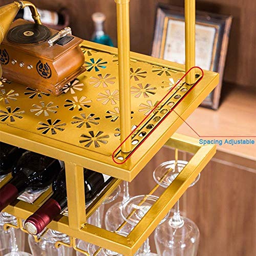 EYLINK Wine Racks,Bottle Holder Wine Glass Holder Counter Bar Wall Mounted/Hanging Wine Glass Rack/Cup Holder Vintage Top/Vintage Hanging Wine Bo