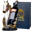 YINGAVERSAI Wine Bottle Holder Wine Racks Tabletop Horse Statue as Home Kitchen Wine Cellar Decorative Storage Organizer, Horse Sculpture Horse D