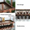 Wine racks Cafe Hanging with Glass Holder and Shelf, Black Adjustable Metal Ceiling Bar Wine Glass Rack, 2-Layer Industrial Iron Bottle Holder Wi