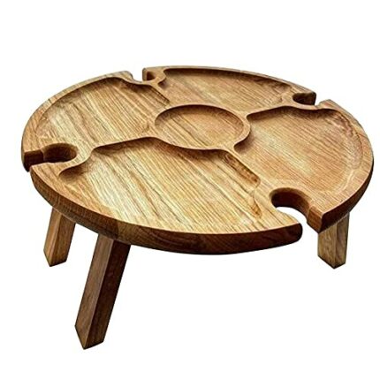 Giilayky Folding Portable Picnic Table, Outdoor Fold Up Camping Camp Table Small Wood Wine Picnic Table,Small