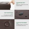 YITAHOME Storage Ottoman,Tufted Faux Leather Foldable Bench,Holds up to 300 kg,Footstool Storage Box with Lids for Kids Toys, Bedroom, Hallway, L