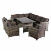 YFYTYG-PX 9 Seat Rattan Furniture Outdoor Sofa Dining Table with Free Rain Cover 3 Single Chair Sofa Dark Gray Sofa Cover (UK Flame Retardant Mat