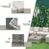 WALNUT Beige 7-Piece Rattan Conversation Furniture Set Outdoor Wicker Patio Sofa Set
